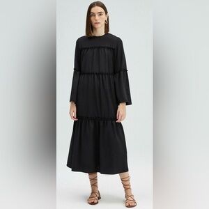 Touché Privé RUFFLED - Day dress - black maxi dress long sleeve size 42 (10/12)